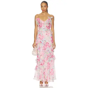 ASTR the Label Amiya Dress in Pink Multi Floral