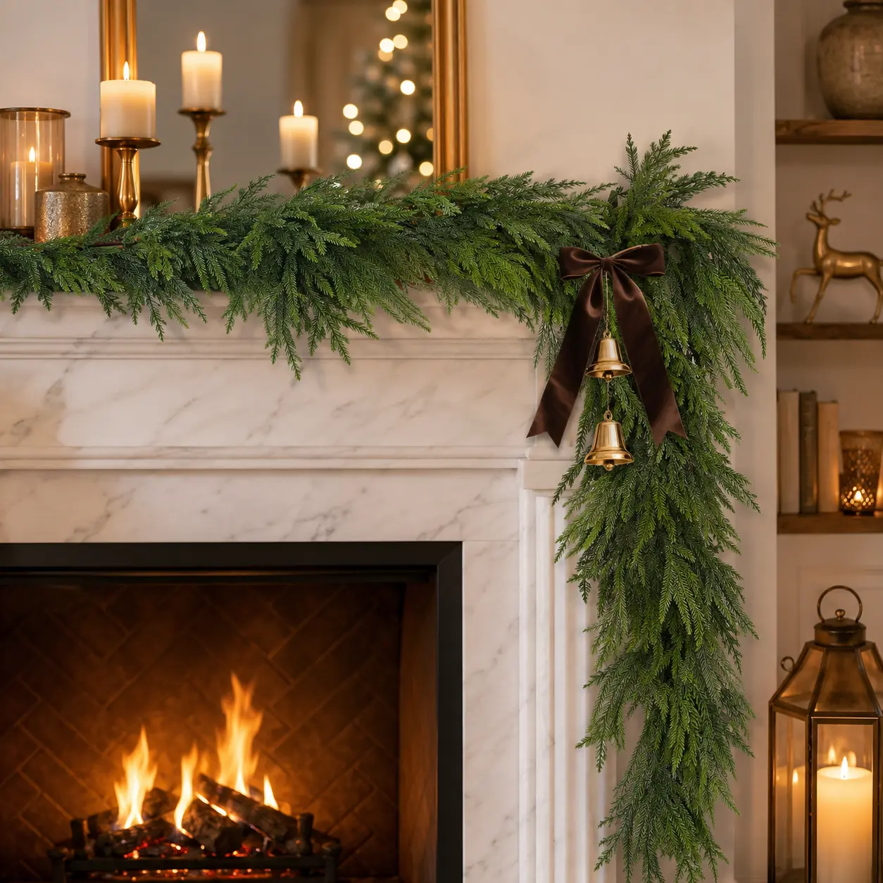 GreenHaven Artificial Norfolk Pine Garland, 180cm & 270cm Flexible Realistic Faux Evergreen Vine for Christmas Stair & Farmhouse Decor