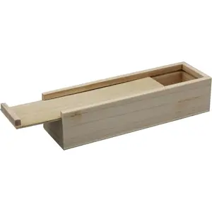 Creative Hobbies® Unfinished Wooden Pencil, Pen, Stash, Trinket Storage Box with Slide Top
