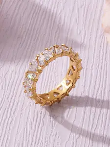 Elegant Stainless Steel Ring with Triangular Zirconia, Stackable Rings, Multi-Size Fashion Jewelry Gift, Perfect for Casual & Formal Wear, Valentine's Day Mother's Day, Geometric Rings