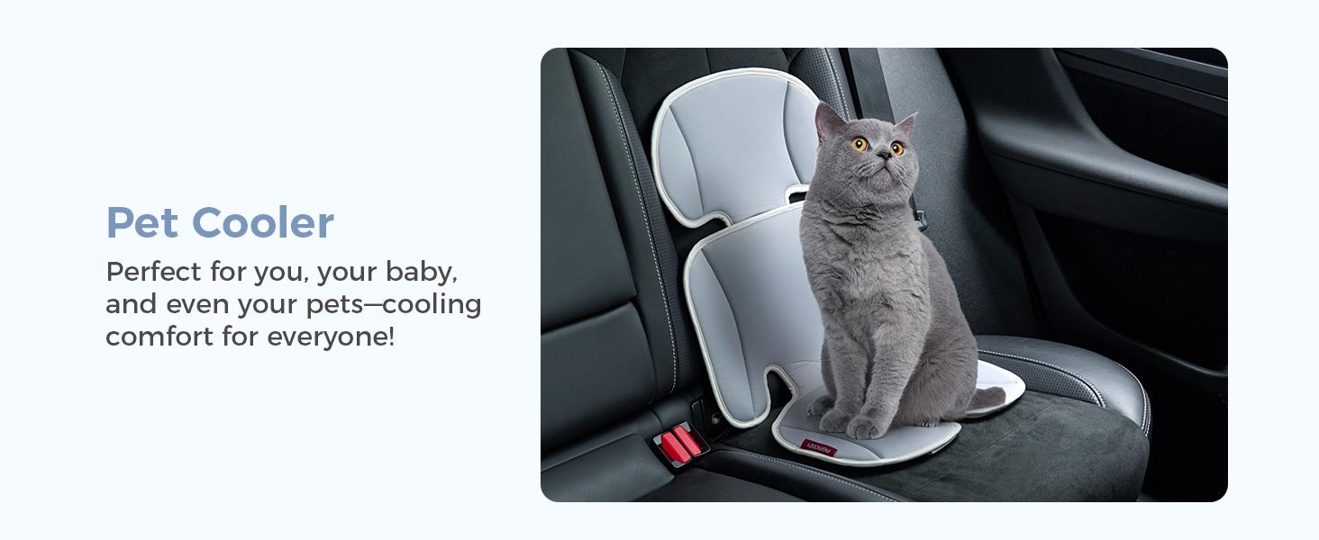 Momcozy Universal Cooling Seat Pad for Stroller-Grey CU002, Textile Blend, Designed for Hot Weather, Ideal for Daily Walks & Travel, Easy to Clean, Fits Most Strollers & Car Seats, Soothing Comfort for Baby
