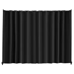 Room Divider, 96×120inch Portable Panel Room Divider with Wheels Curtain Divider Stand, Room Divider Privacy Screen for Office, Bedroom, Dining Room, Study, Black