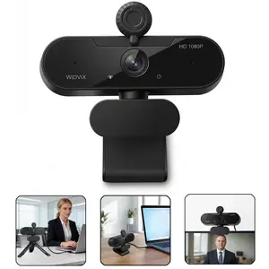 WIDVIX 1080P Webcam for PC with Automatic Low-Light Correction & Noise Reduction, Privacy Cover, Plug & Play USB, 110° Wide Angle, Tripod Included, for Streaming, Zoom, Skype, Teams, FaceTime, Online Teaching