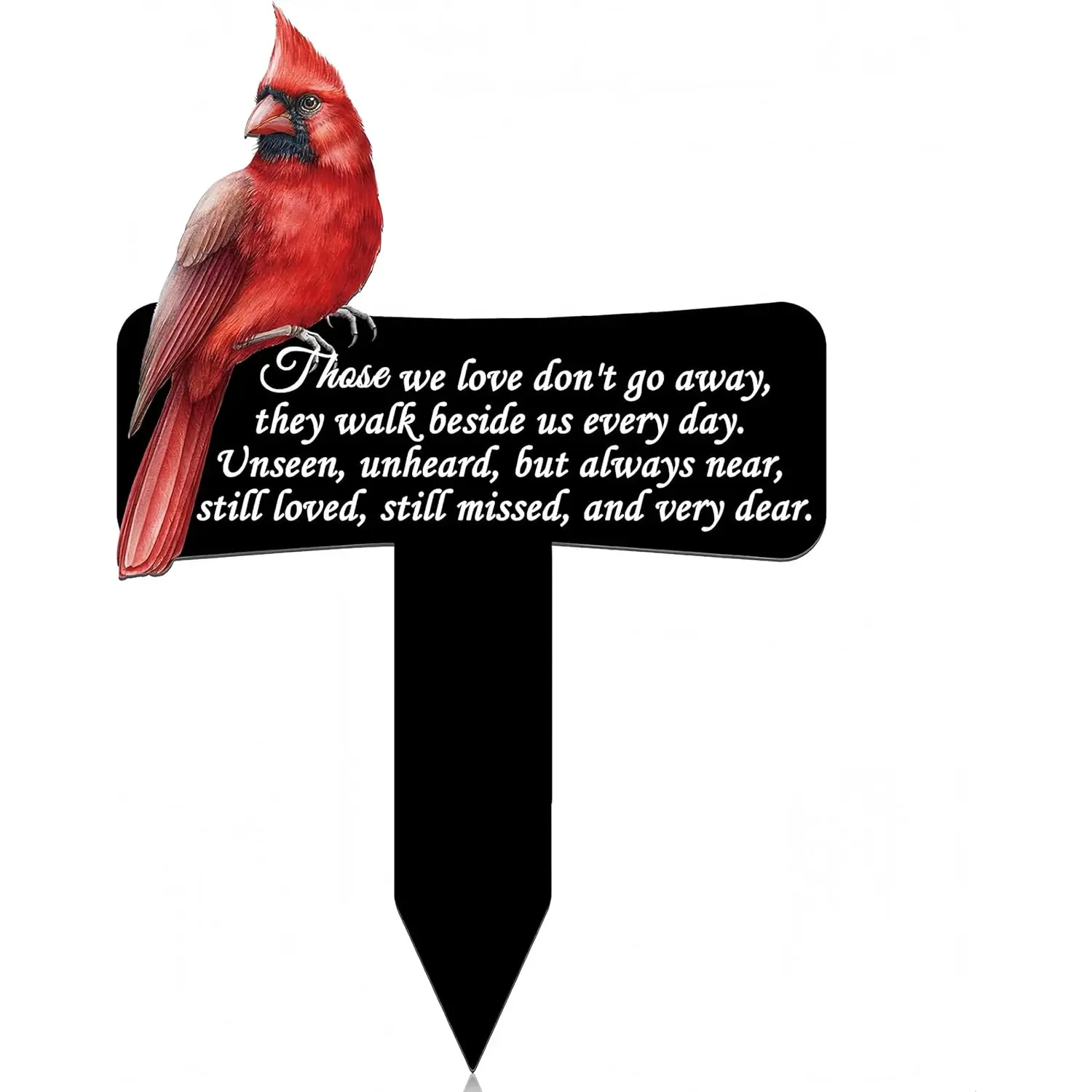 11.8 inch Cardinals Memorial Grave Markers Metal Cemetery Decorations Loss of Dad Mom Spouse Lover Relatives Family Members Garden Stakes Gravesite Plaque Waterproof Outdoors Lawn Yard Signs