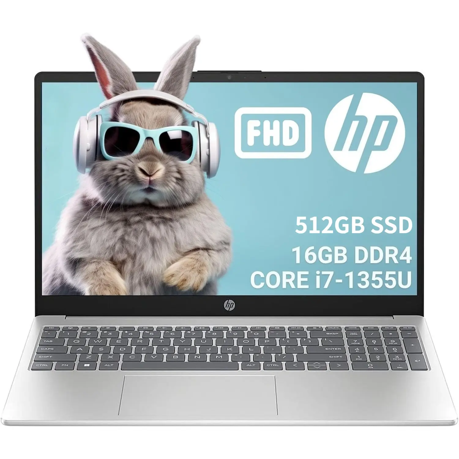HP 15.6 inch Windows Laptop Laptop with Micro-Edge Full HD IPS Anti-Glare displayIntel Core  i7-1355U / 7 150U 16GB RAM 512GB SSD Windows 11 Home Natural Silver 15-fd0127dx