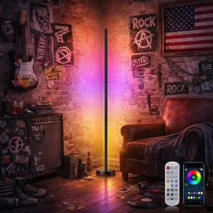 Punk Rock Corner Floor Lamp 2 Pack LED with App Remote Control Smart RGB 16 Million Colors 68 Scenes Music Sync for Living Room Bedroom Gaming Room