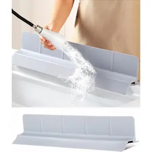Kitchen Sink Splash Guard 23" 18" Self-Draining  Water Guard with High Splash Wall &  Suction Cups for Faucet, Countertop & Sink Edge, Keeps Sinks Dry, Dishwasher Safe, Gray