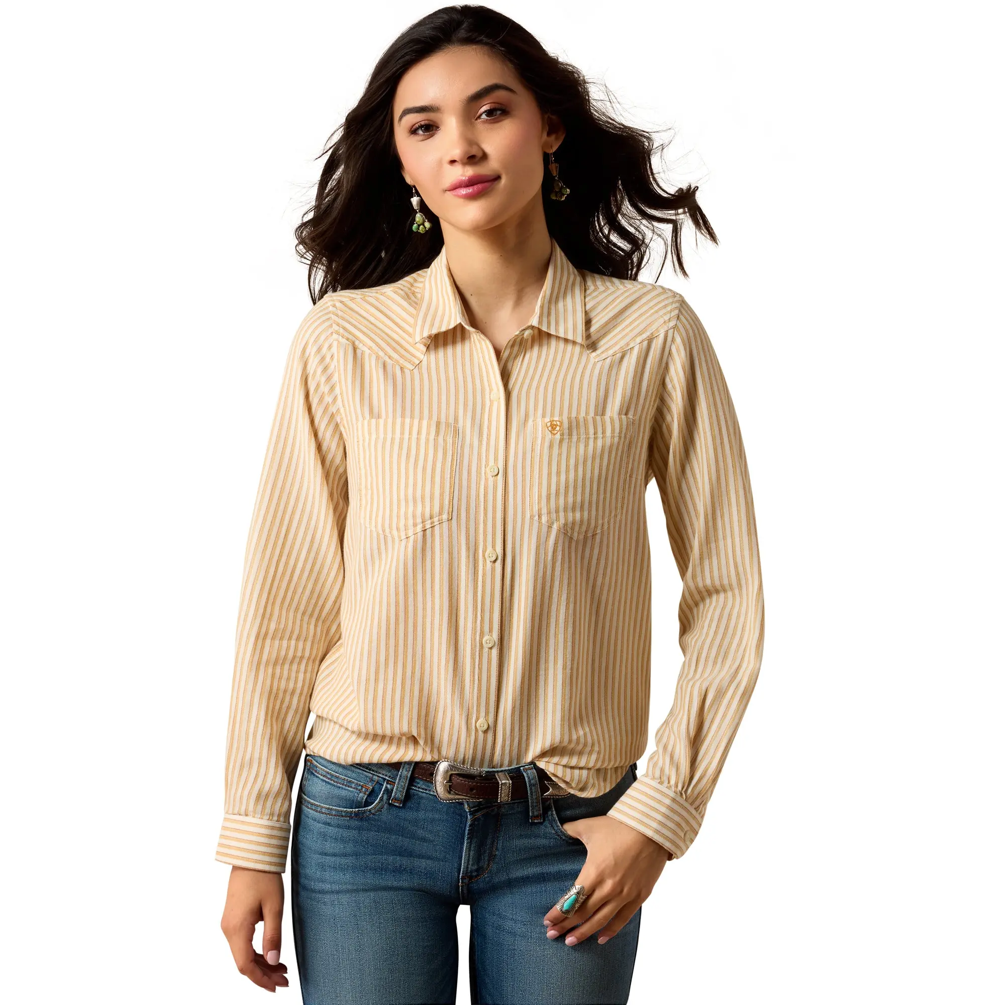 Ariat Ladies Billie Jean Tinsel Striped Button Down Shirt 10079390