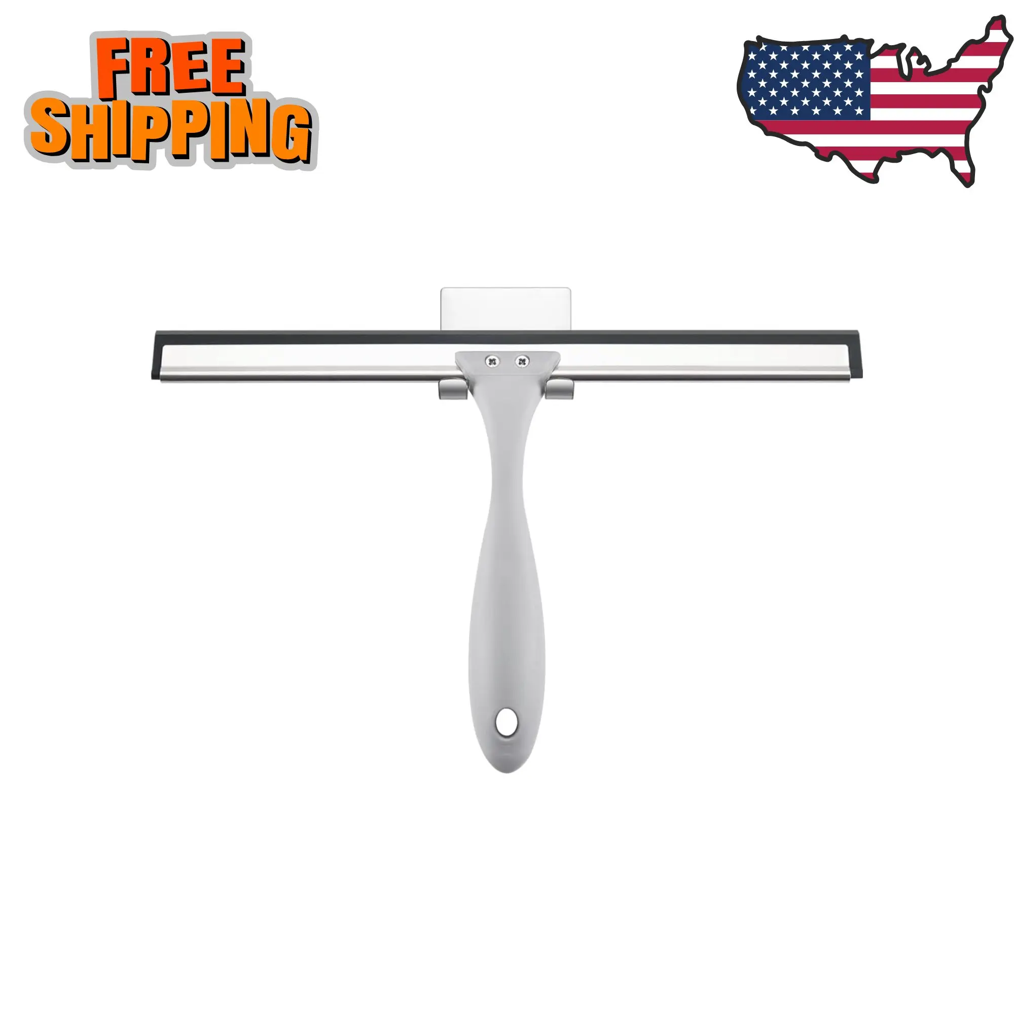 Squeegee for Shower Glass Door, All-Purpose Squeegee with Hook, 10 Inches