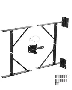VEVOR Gate Corner Brace Bracket, Summervibes, Anti Sag Gate Frame Hardware Kit, Gate Frame Brace Bracket with Latch Lock, Latch Lock Rope, for Shed Doors, Corral Gates, Driveway Gates, Stable Gates, Iron, Black