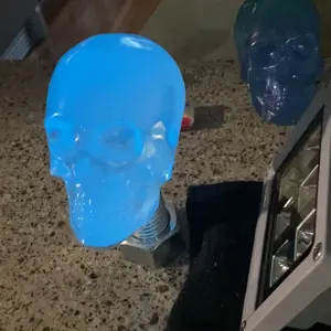 The Tow Hitch Skull - Handcrafted Resin with Glow-in-the-Dark Mica Powder, 18-8 Stainless Steel Shaft, Gloss Clear Coat for UV & Weather Protection