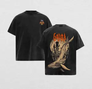Gojira Graphic Shirt – Acid Wash Heavy Cotton Oversized Unisex Vintage Metal Band Tee, Washed Rock Streetwear Top