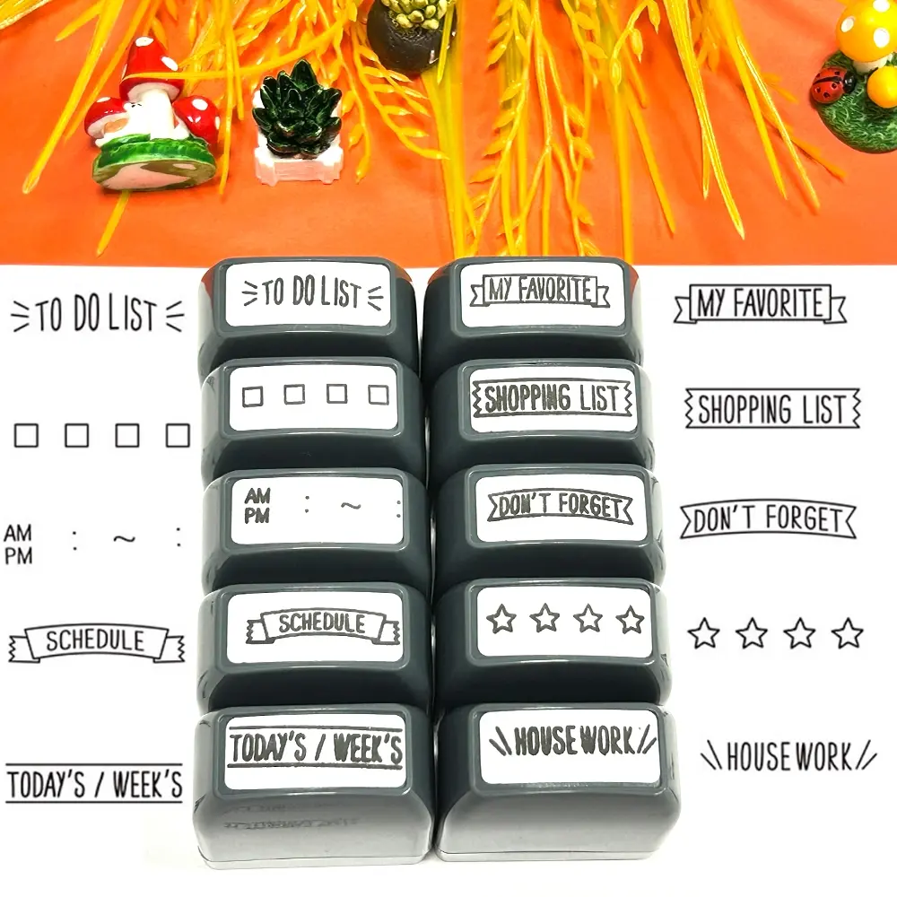 Office Task Planning Stamp Set, to Do List Shopping List Markers, Daily Weekly Priority Division, Home Office Multi-Scene Use, Office Supplies, Office Stamps