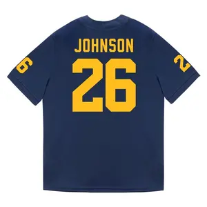 Michigan Wolverines #26 Donovan Johnson Student Athlete Blue Football Jersey