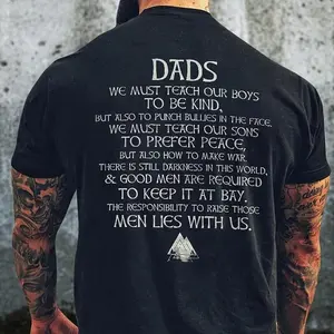 Dads Teach Our Boys To Be Kind T-Shirt Inspirational Dad Quote Graphic Tee Fathers Day Gift for Dad Husband Gift