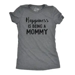 Womens Happiness Is Being a Mommy Funny Family T shirt for Moms Funny Womens T Shirts Cute Vintage Fashion Casual Ladies T-Shirt Gift Mother's Day Tops for Women Women's Novelty Tees