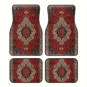 Vintage Persian Pattern Car Floor Mats 4-Piece Set, 2025 Hot Trend Non Slip Floor Carpets, Premium Auto Interior Decor, Wear Resistant Easy Maintain Universal Fit for Most Cars Trucks and SUVs