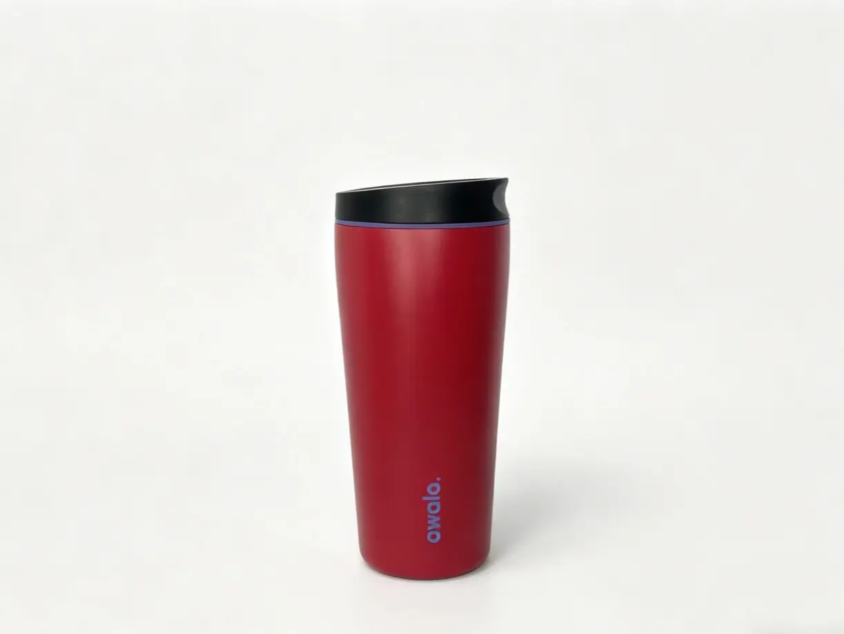 Owala Red SmoothSip Slider 20oz Tumbler - Leakproof Travel Cup, Thermal Bottle, Vacuum Insulated Cups, Portable Vacuum Flask for Daily Use