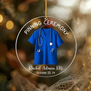 Pinning Ceremony Ornament, Personalized Scrubs Nurse Ornament, Healthcare Workers, Doctor Gift For Co-worker, RN Keepsake, BSN Costume Gift