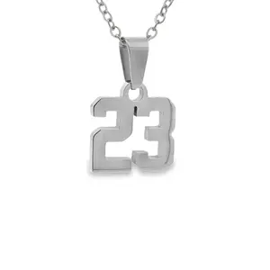 Small Number Pendant Necklace - Silver
