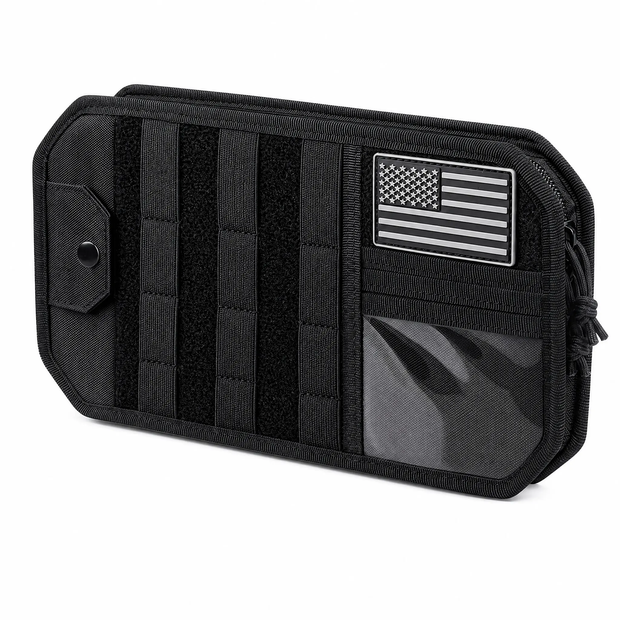 Molle Car Sun Visor Organizer, Fit Most Car Truck Patrols Van SUV 12.8x6.9"Zip Visor Storage Auto Accessories, Semi-Rigid MOLLE Panel, Glasses Holder Patch, for Gears Road Trip Daily Driving																	