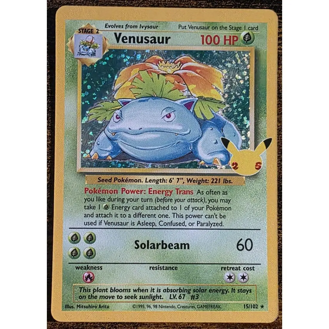 Venusaur 15/102 Holo Rare Pokémon Celebrations Classic Collection 25th Anniversary