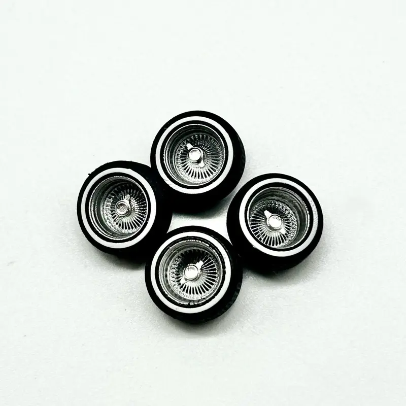 9mm Chrome Baby Dayton Lowrider Wheels, Compatible with 1:64 Scale Model Vehicles