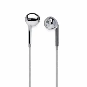 Chrome Metallic Wired Earbuds