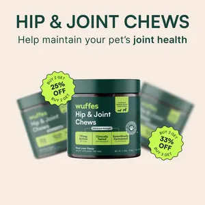 Wuffes Hip & Joint Chews for Dogs - Mobility Support Supplement - Suitable for Small Breeds & Large Breeds - Made in USA - 60 Soft Chews