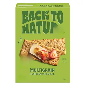 Back to Nature - Multigrain Flax Seeded Flatbread Crackers - Non-GMO, Made with Real Ingredients like Wheat Flour & Whole Grains - Seriously Tasty Snacks - 5 Ounce