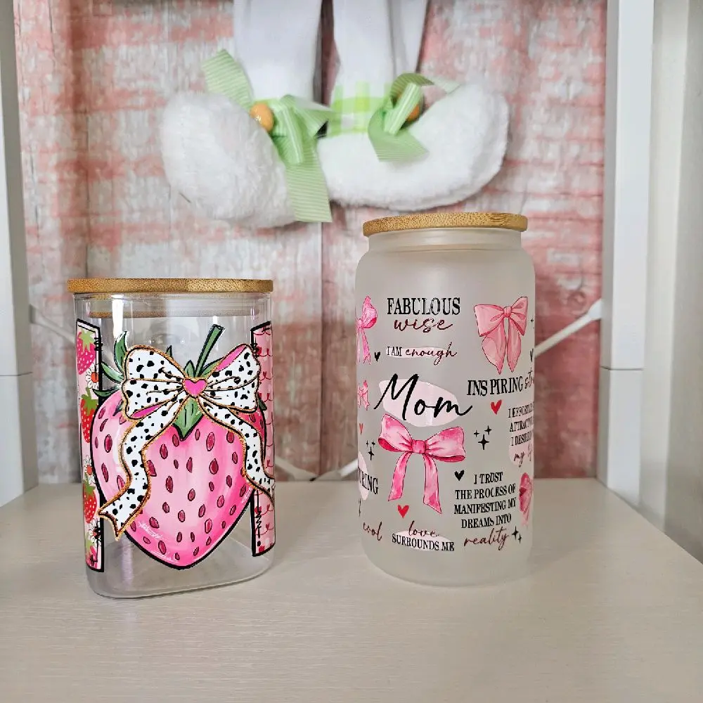 Glass Cups - Square or Round Design, You Choose Your Own Print, Perfect for Drinkware, Ideal for Home Decor