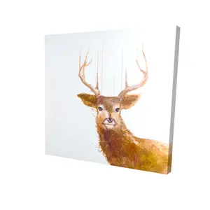 360 Stand Abstract Brown Deer Hanging Wall Art, 36x36 in Modern Abstract Artwork, Nature Artistic Print for Bedroom Home Decoration Wall Decoration, Unique Artwork