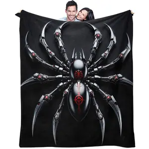 Cool Mechanical Spider Pattern Blanket, Soft Comfortable Cover Blanket, Ideal for Home Office Travel, Warm Nap Blanket, Room Decoration Gift