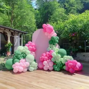 Pink and green balloon arch garland kit 154pcs sage green and pastel pink balloons for girls baby shower woodland safari wild one baptism birthday summer tropical party decorations sage green pink