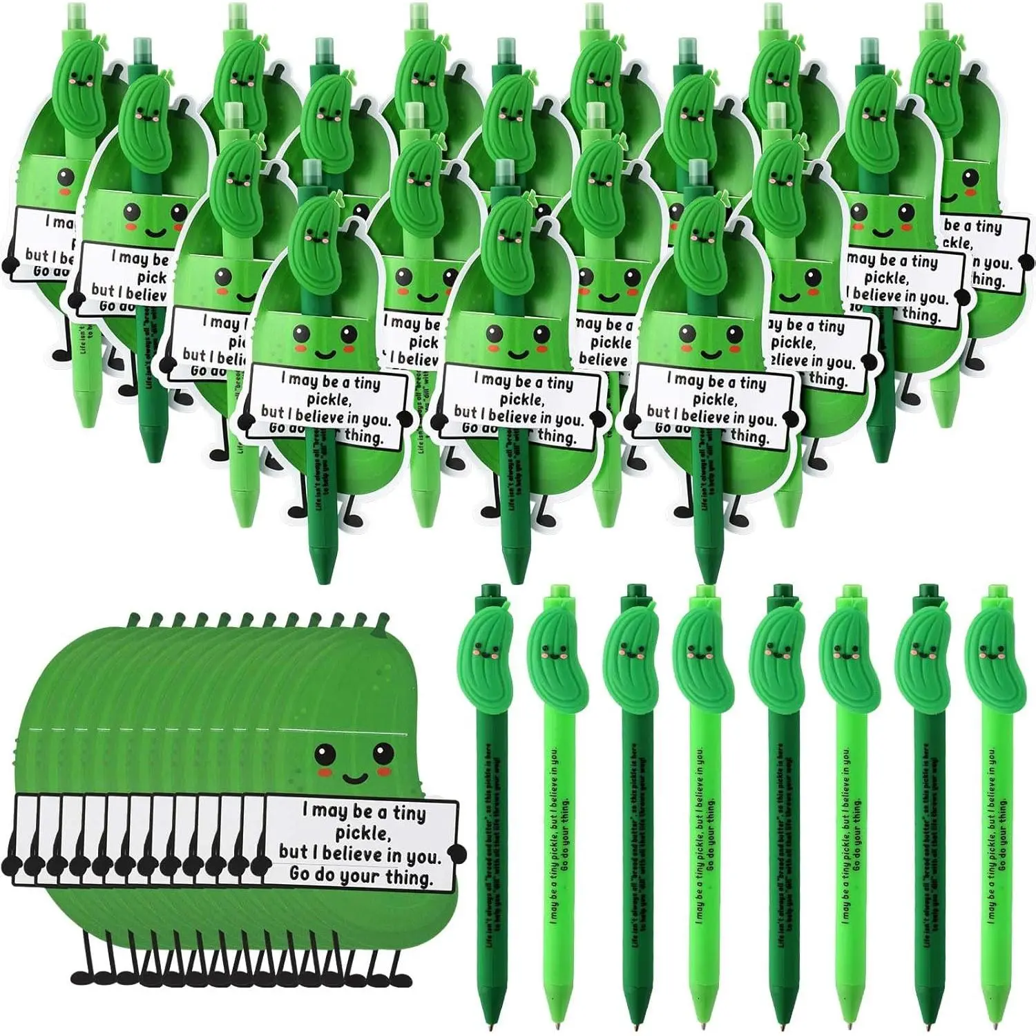 20 Sets Inspirational Pickle Emotional Support Pens Bulk Positive Encouragement Affirmation Gifts with Motivational Tags Appreciation Gifts for Employees Coworkers Students Nurse Dietitian