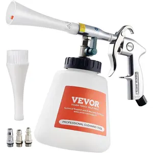VEVOR Car Cleaning Gun, 6 - 9.2 Bar High - Pressure Air Blow Gun with 2 Set Nozzles 1L Liquid Bottle, Vortex Cleaning Gun, Quickly Blasts Dirt and Dust from Surface, Suitable for 1/4 NPT Air CompressorVEVOR Super Brand Day