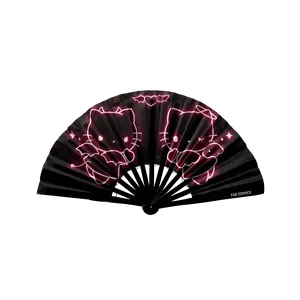 Neon Baddies LED Hand Fan w/ Neon Pink LED Lights Music Festival Rave Dance Flow Toy