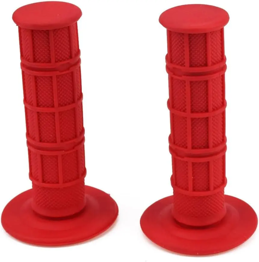 22mm 7/8" Universal Motorcycle Rubber Handlebar Grips Compatible with KLX SDG XR CRF 70cc 50cc PW 80 KLX110 SDG SSR YZF WRF KXF TTR RMZ Motocross Dirt Pit Bike Red Parts