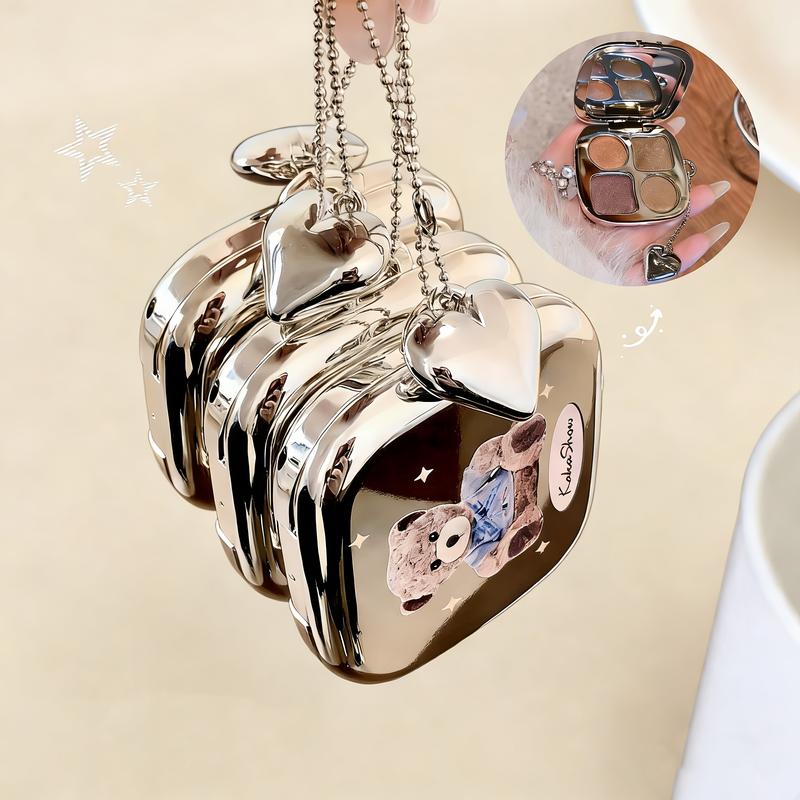 4-Color Shifting Eyeshadow & Blush Palette - Buildable Shimmer Highlighter with Blue, Purple, Red & Gold - Perfect for Winter Galas, Valentine’s Dates & Gift Giving！