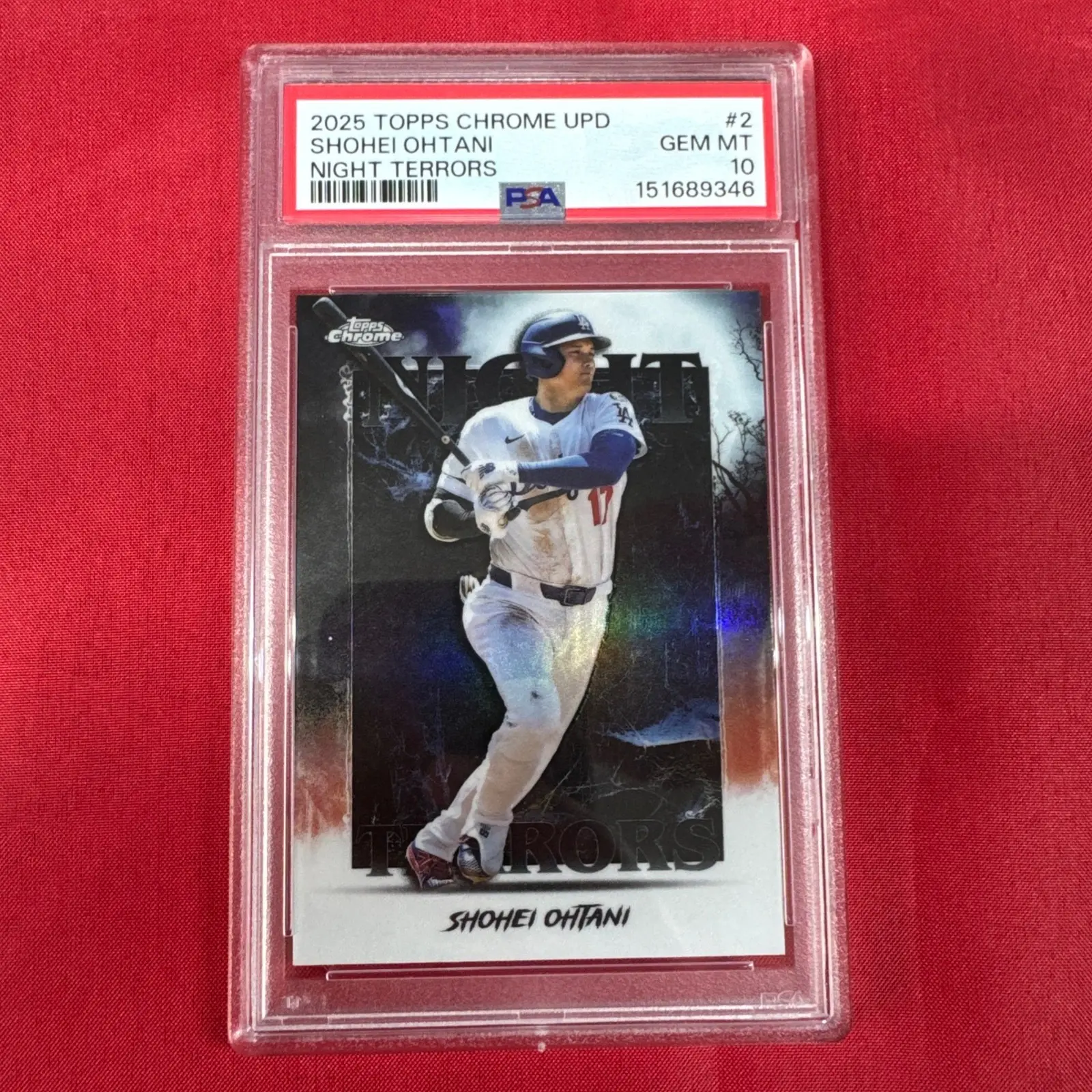 2025 Topps Chrome Update Series - Shohei Ohtani - Night Terrors #NT-2 - PSA Gem Mint 10 - LA Dodgers