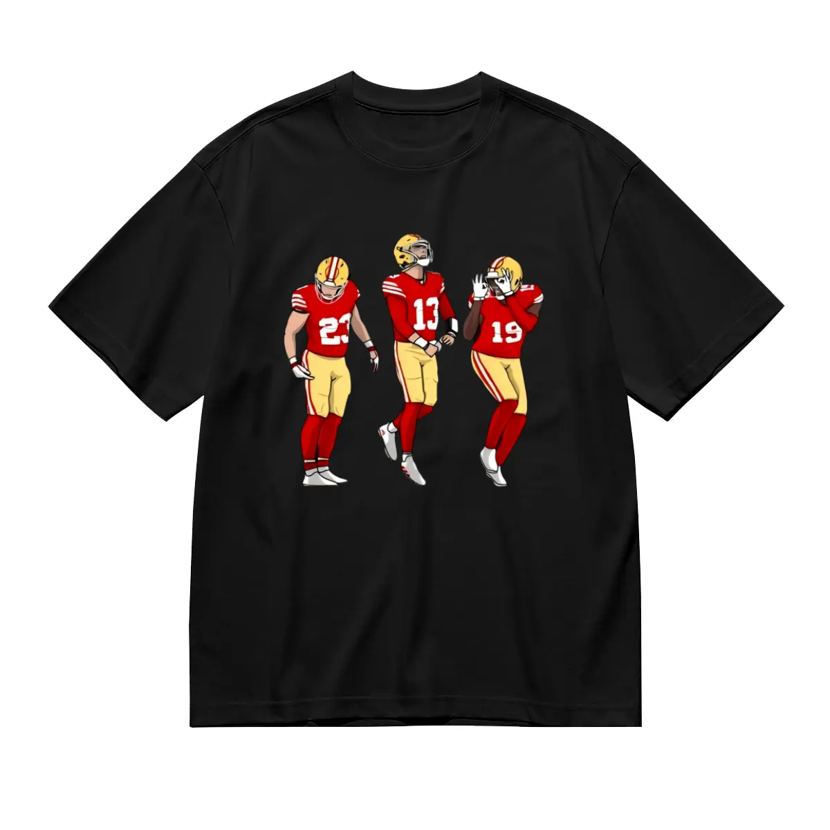 San Francisco Graphic T-Shirt for Men & Women - 100% Cotton, Black Short Sleeve Tee with Niners Gang Players Print, Casual & Comfortable, Perfect for Daily Wear & Sports, Machine Washable
