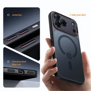 2025 Jazz Camel Compatible with Apple 17 Pro Max Phone Case iPhone 17 Pro Magnetic Case New 17 Skin-Friendly Matte Protective Cover Lens Camera Button Full Coverage Anti-Fingerprint Anti-Yellow Silicone 6 Shockproof