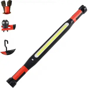 COB Long Strip Work Light with Hook and Rotatable Magnetic Base, Rechargeable Battery, Power Display, Car Repair Emergency Lamp, USB Work Light