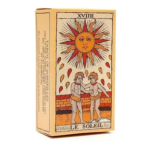 Vintage Marseille Tarot Cards, Sun Pattern Beginner Divination Deck, Perfect for Newbies, Ideal for Learning Tarot Reading