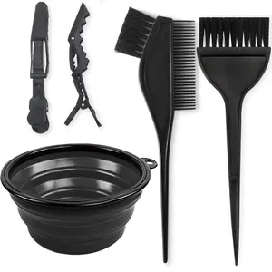 5count Professional Salon Hair Coloring Dyeing Kit, hair bleach kit hair coloring tool with Hair Dye Brush, Hair Color Bowl, Hair Clips