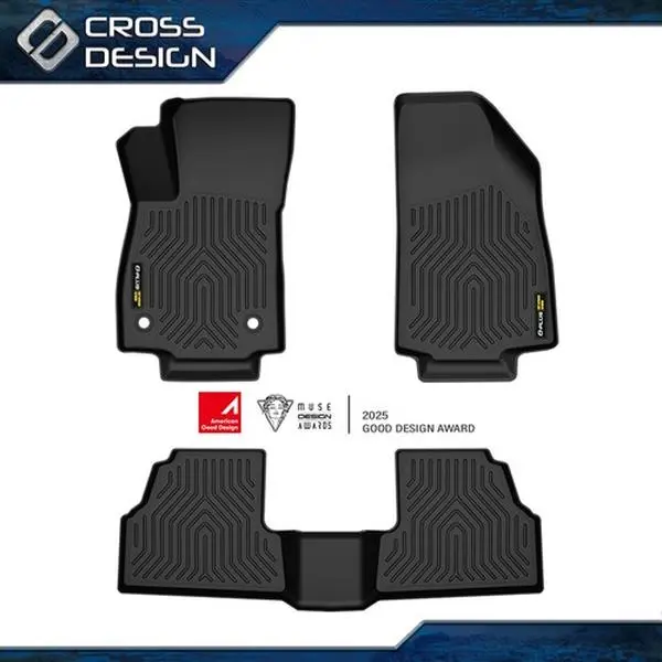 CROSSDESIGN TPE All-Weather Floor Mats & , Custom-Fit for 2014-2022 Chevy Trax, 2013-2022 Buick Encore Car Mat, Mat Floor Mats