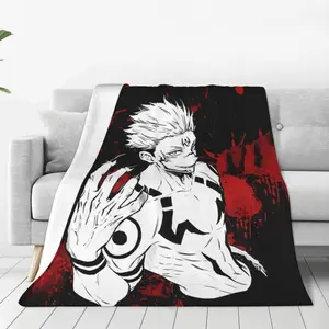 Jujutsu Kaisen Ryomen Sukuna Throw Blanket Couch Bed Sofa Soft Lightweight Warm Cozy Flannel Fleece Bed Blanket For Kids Adults Gift.Father's Day, Thanksgiving, Children's Day, holiday gifts for children and family