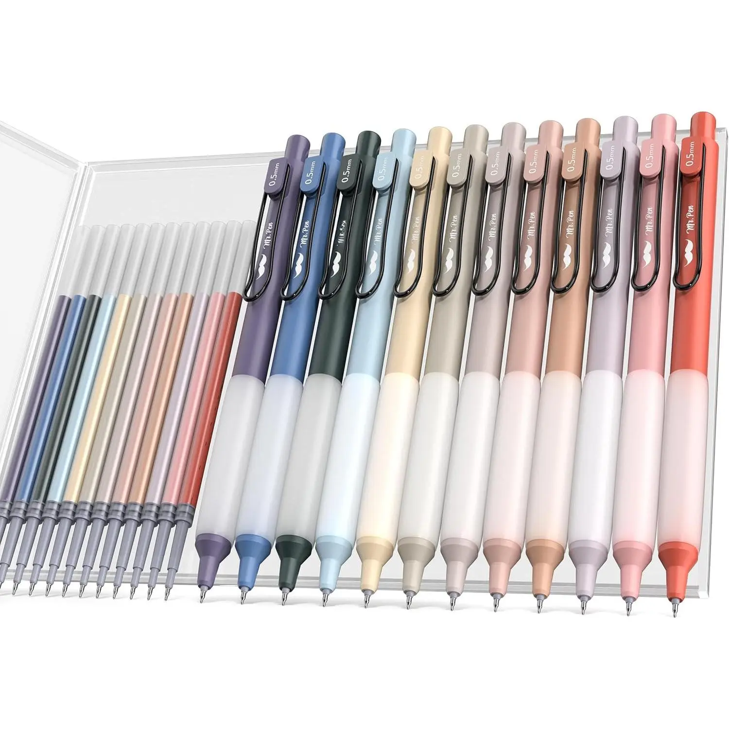 - Retractable Gel s with Case, 12 Pack, Colorful Ink, 12 Refills, Gel s Fine Point 0.5mm, Retractable s, Christmas