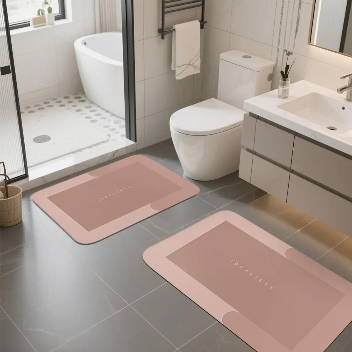 ‌2025 Luxury Memory Foam Bath Mat Super Absorbent Quick Dry Non Slip Rug for Bathroom Shower Kitchen Bedroom Home Decor‌ Black Home Goods Home Supplies