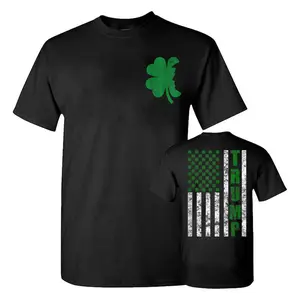 Trump 2026 American Flag Vintage St Patrick’s Day Irish Shirt, Clover Leaf Trump Shirt, Trump Shamrock Shirt, Gift For Trump Fans Menswear Top, Gift For Men And Women, Classic Cotton Full Colors Shirt